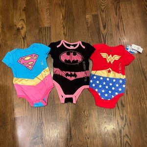 Bundle of 3 girls superhero bodysuits